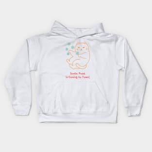 Santa Paws is Coming to Town! Kids Hoodie